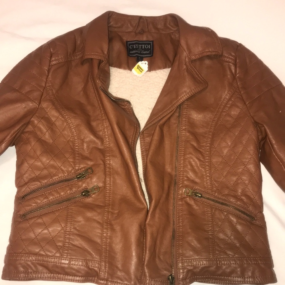 Caramel-Brown Leather Jacket